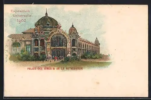 Lithographie Paris, Exposition universelle de 1900, Palais des Mines & de la Metallurgie