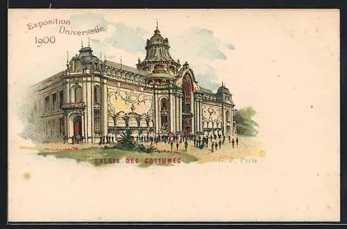 Lithographie Paris, Exposition universelle de 1900, Palais des Costumes
