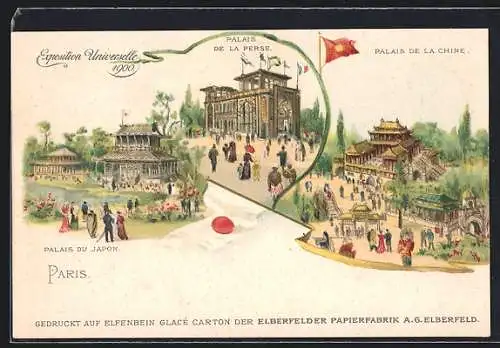 AK Paris, Exposition universelle de 1900, Palais du Japon, Palais de la Perse, Palais de la Chine