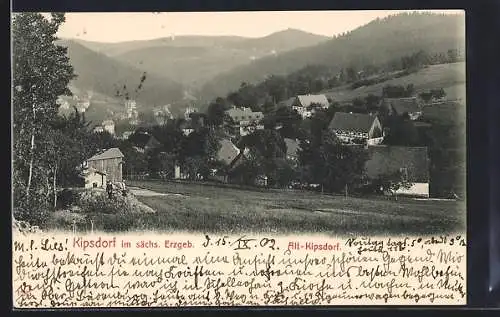 AK Kipsdorf / Erzgeb., Blick auf Alt-Kipsdorf