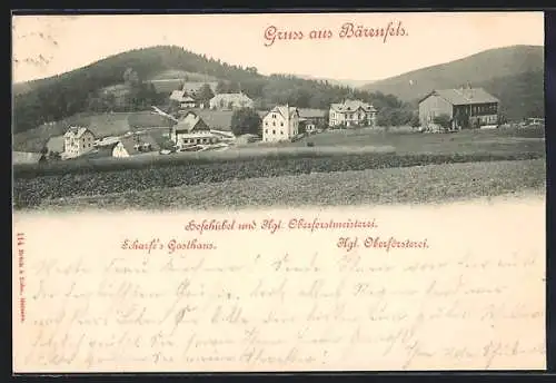 AK Bärenfels, Gasthaus Scharfe und Königliche Oberförsterei, Hohehübel und Köngliche Oberforstmeisterei