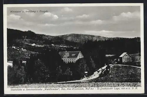 AK Mitteldorf b. Stollberg, Gaststätte Waldfrieden