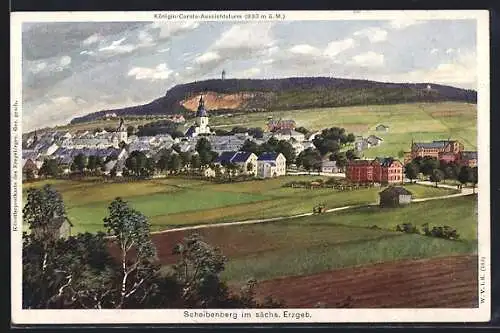 AK Scheibenberg i. sächs. Erzgeb., Königin Carola-Aussichtsturm