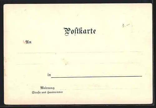 Lithographie Stuttgart, Königsbau, Hotel Marquardt, Königin-Olga-Bau, Teilansicht bei Vollmond