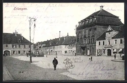 AK Erlangen, Strassenpartie mit Restaurant