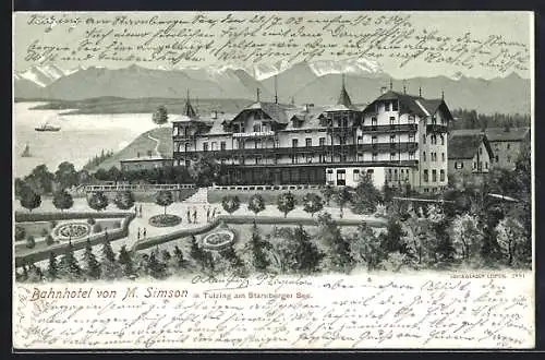 AK Tutzing / Starnberger See, Bahnhotel von M. Simson
