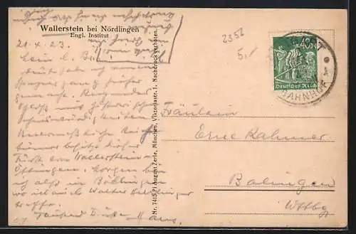 AK Wallerstein, Engl. Institut