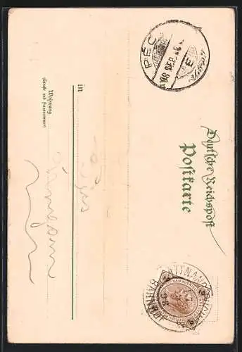 Lithographie Berlin, Kutschfahrt Unter den Linden