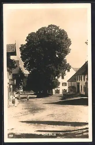 AK Kohlgrub, Strassenpartie mit Baum