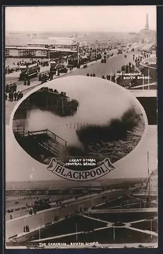 AK Blackpool, Great Storm Central Beach, Promenade South Shore, The Gardens