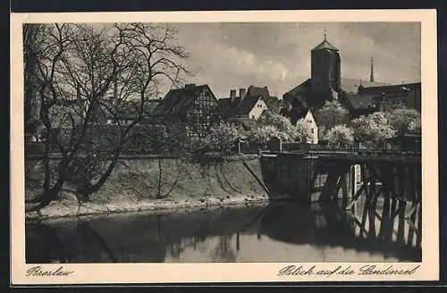 AK Breslau, Sandinsel mit Kirche