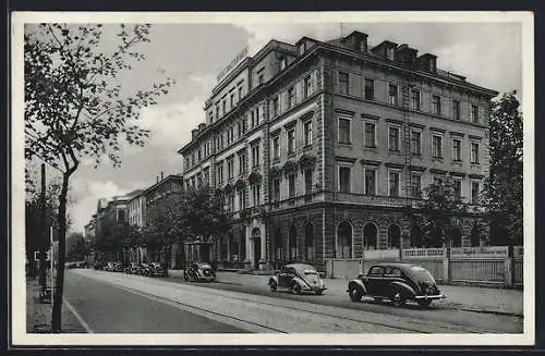 AK Augsburg, Hotel Drei Kronen von Josef Baur