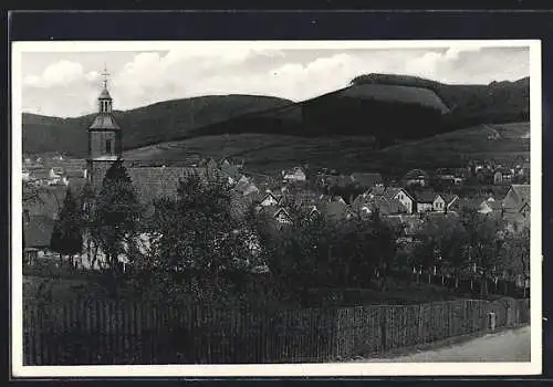 AK Floh in Thüringen, Ortsansicht mit der Kirche