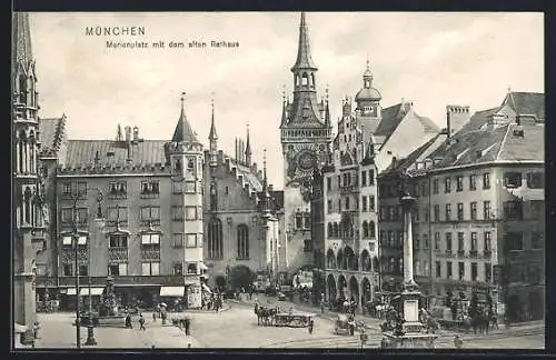 AK München-Au, Marienplatz mit altem Rathaus