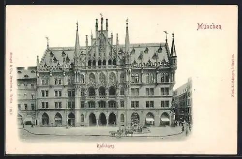 AK München-Au, Frontalansicht des Rathauses