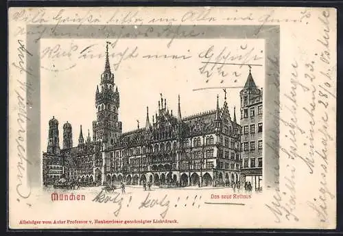 Künstler-AK München-Au, Das neue Rathaus