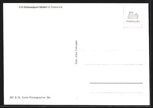 AK Höchst im Odenwald, Totalansicht vom Berg aus