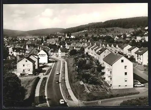 AK Höchst im Odenwald, Die Schulstrasse aus der Vogelschau