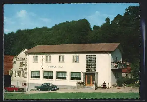 AK Ober-Ostern im Odenwald, Gasthaus und Pension Zum Ostertal der Fam. Rauch-Lang