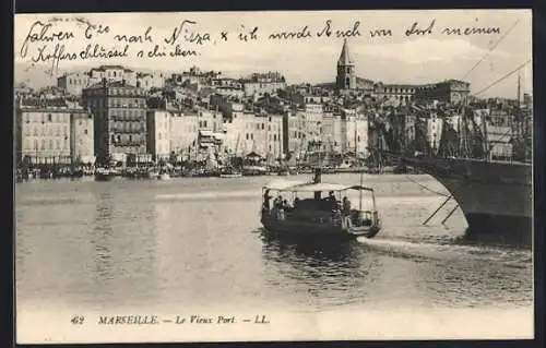 AK Marseille, Blick in den alten Hafen