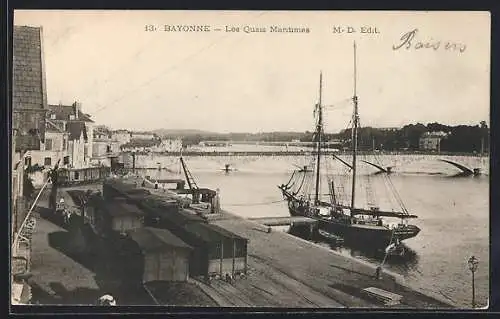 AK Bayonne, Les Quais Maritimes, Hafen