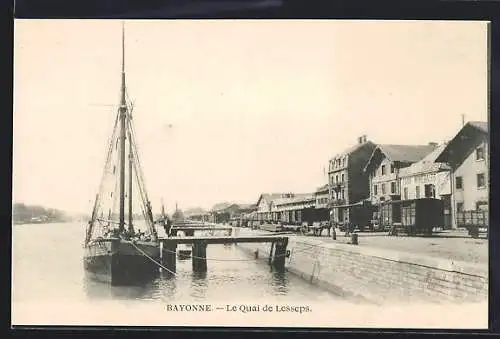 AK Bayonne, Le Quai de Lesseps, Hafen