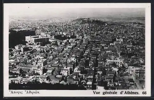 AK Athènes, Ortsansicht aus der Vogelschau