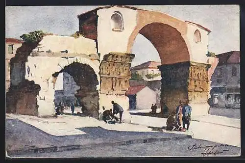 Künstler-AK Salonica, The triumphal Arch of Galère