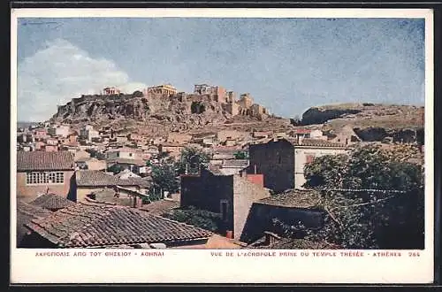 AK Athènes, Vue de l`Acropole prise du Temple Thésée