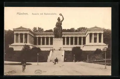 AK München, Blick auf Bavaria und Ruhmeshalle