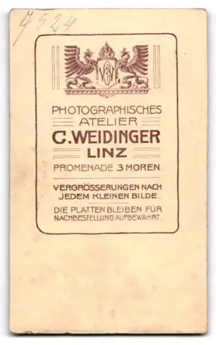 Fotografie C. Weidinger, Linz, Österreichischer K.u.K. Soldat in Uniform mit Schützenschnur