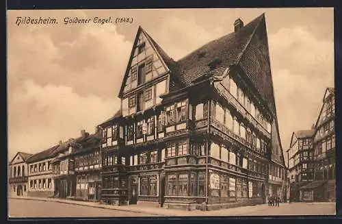 AK Hildesheim, Goldener Engel, Fachwerkhaus