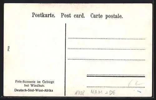 AK Windhuk, Fels-Scenerie im Gebirge