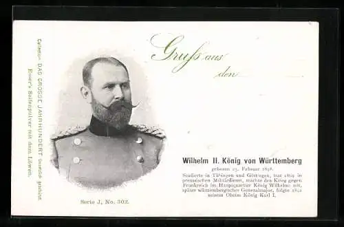 AK Wilhelm II. König von Württemberg