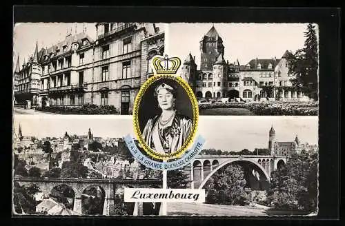 AK Grossherzogin Charlotte von Luxemburg, Palais Grad Ducal, Château de Colmar, Pont Adolphe, Caisse d`Epargne