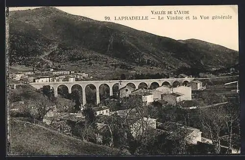 AK Lapradelle, Le viaduc et la vue générale