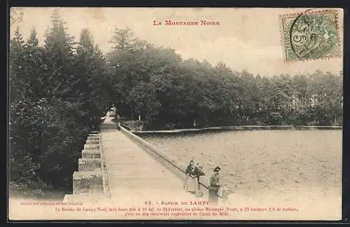 AK La montagne Noire, Bassin de Lampy, personnes au bord de l`eau