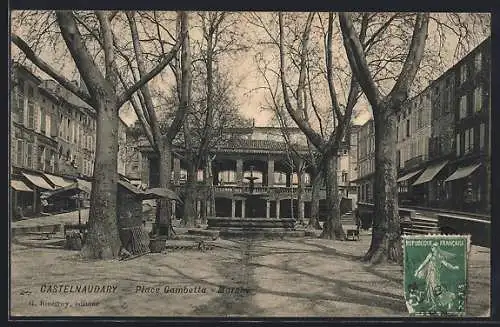 AK Castelnaudary, Place Gambetta, Marché