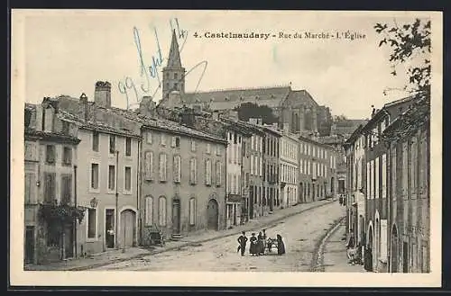 AK Castelnaudary, Rue du Marché, L`Église