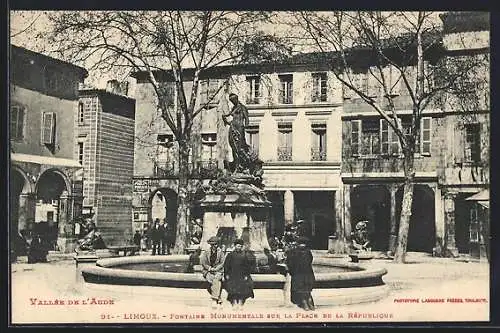 AK Limoux, Vallée de l`Aude, Fontaine Monumentale sur la Place de la République