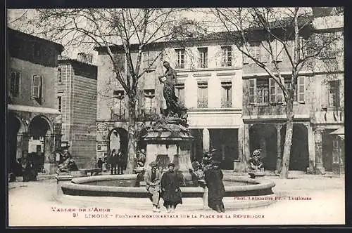 AK Limoux, Vallée de l`Aude, Fontaine Monumentale sur la Place de la République