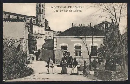 AK Montréal de l`Aude, Vue de l`Ecole Laique