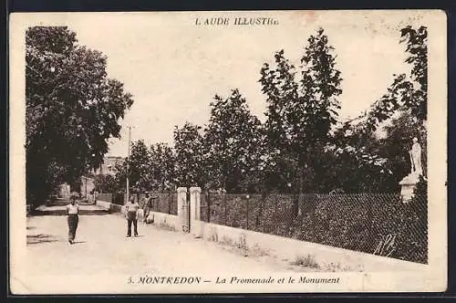 AK Montredon /Aude, La Promenade et le Monument