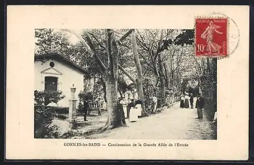 AK Ginoles-les-Bains, Continuation de la Grande Allée de l`Entrée