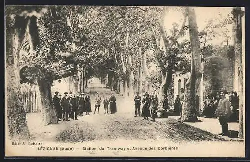 AK Lézignan /Aude, Station du Tramway et Avenue des Corbières