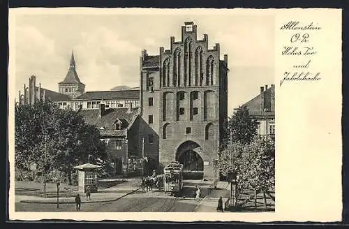 AK Allenstein, Hohes Tor und Jakobikirche