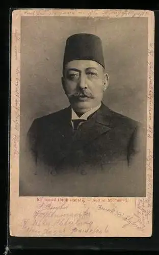 AK Porträt Sultan Mehmed V. der Türkei, Mohamed török szultán