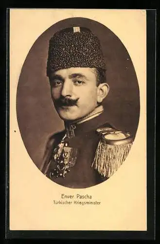 AK Portrait Enver Pascha, Türkischer Kriegsminister