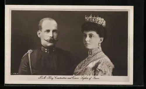 AK King Canstantin & Queen Sophin von Griechenland