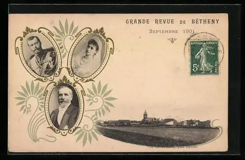 AK Bétheny, Grande Revue 1901, Zar Nikolaus II. von Russland und Zarin Alexandra